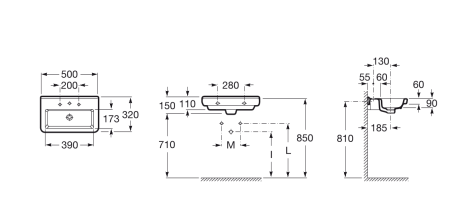 Раковина подвесная (50х32) Roca Dama-N  327788000
