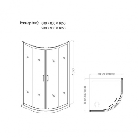 Душевой уголок Veconi Rovigo RV01-100PL-02-19C1