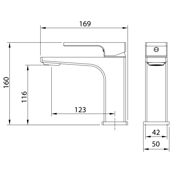 Смеситель для раковины Grossman Pragma 510.K35.03.210 черный матовый Смеситель для раковины Grossman Pragma 510.K35.03.210 черный матовый