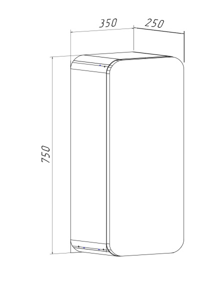 Шкаф навесной Runo Ницца 35 дуб натуральный графит правый (00-00002126)