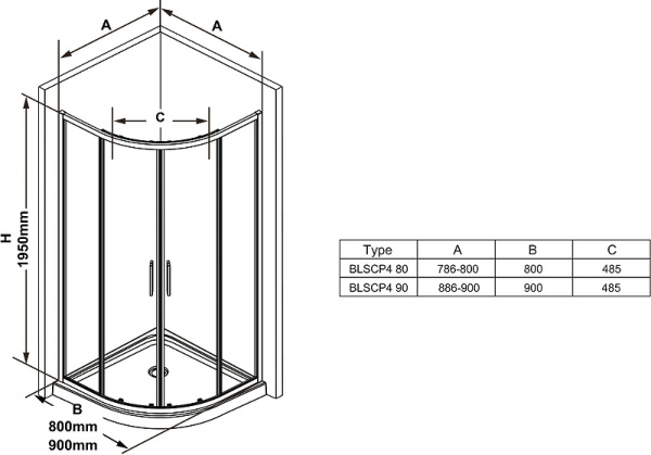 Душевой уголок Ravak Blix BLSCP4-80 80х80 X3BM40300Z1