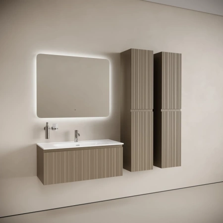 Тумба без раковины подвесная Sancos Code CD100GB серо-бежевый матовый