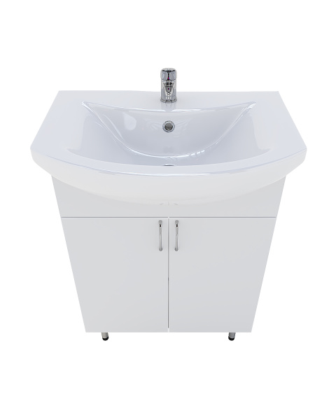 Тумба напольная с раковиной Orange Лайт LA-60TUW+GR белый