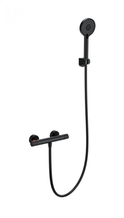 Смеситель для душа с термостатом WONZON & WOGHAND INN 5, черный матовый WW-B2063-A-MB