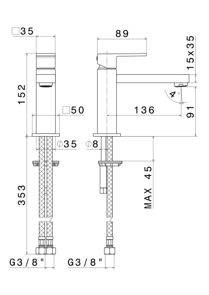 Смеситель для раковины Kerama Marazzi Futura 66411KM.01.093