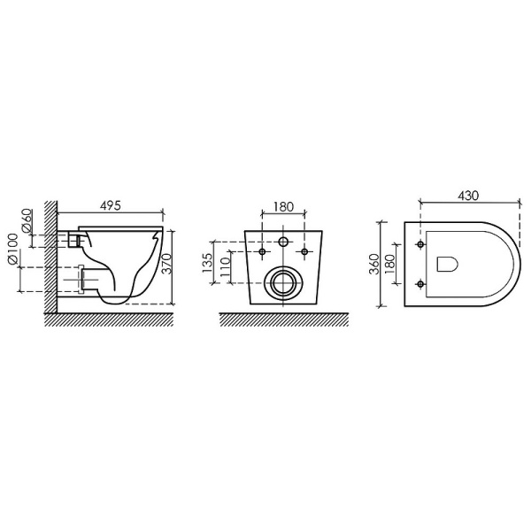 Подвесной унитаз Ceramicanova Uno Rimless CN4007