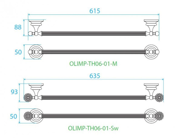 Полотенцедержатель Cezares Olimp OLIMP-TH06-02-Sw Полотенцедержатель Cezares Olimp OLIMP-TH06-02-Sw