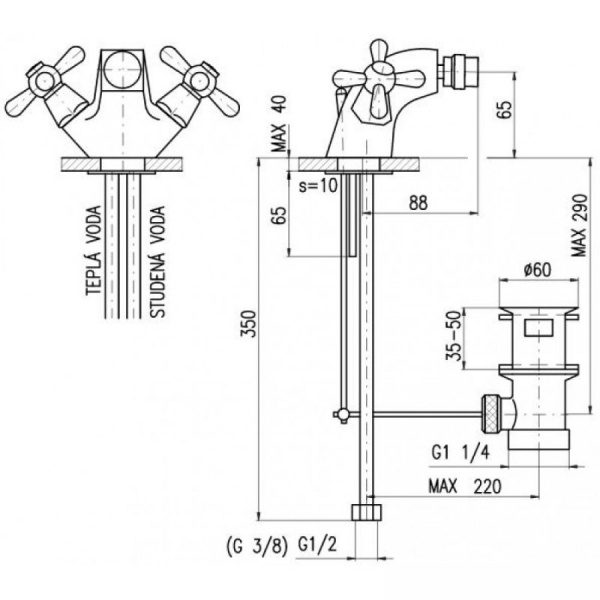 Смеситель для биде Rav Slezak Morava MK145.5