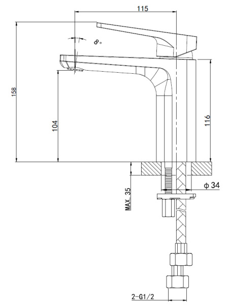 Смеситель для раковины WONZON & WOGHAND ATHENS, хром WW-081103-CR Смеситель для раковины WONZON & WOGHAND ATHENS, хром WW-081103-CR