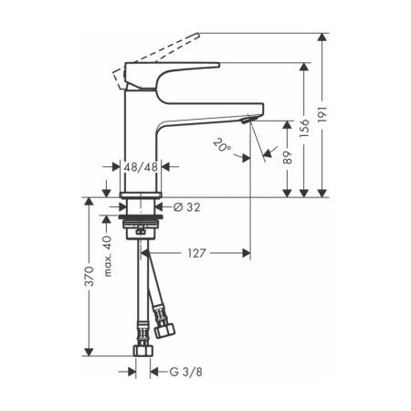 Смеситель для раковины с донным клапаном Push-Open Hansgrohe Metropol 32500000 хром