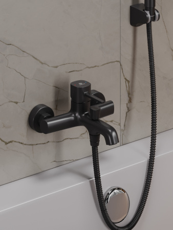 Душевая система смеситель с изливом Orange Karl M05-932b черный