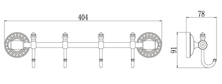 Планка с крючками Savol S-006674H