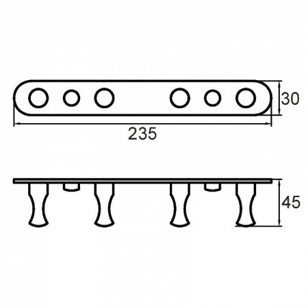 Планка с крючками Milardo , четверная (002SM40M41)