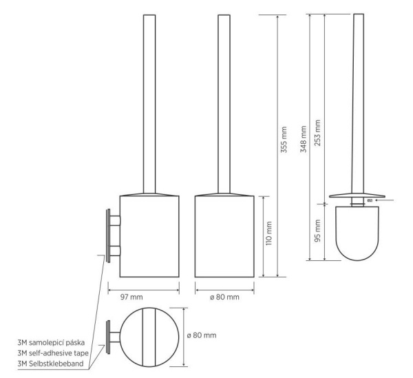 Туалетный ершик подвесной Bemeta Easy 163113060