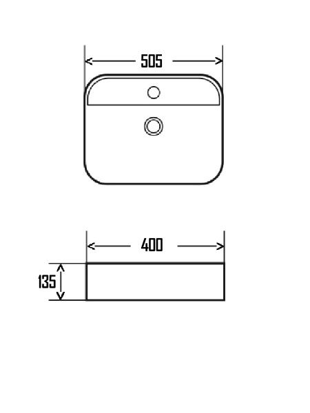 Раковина накладная (40x50,5) AQUAme AQM5001