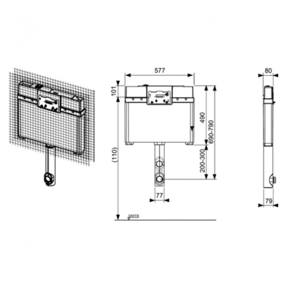 Смывной бачок скрытого монтажа TECE 9370007