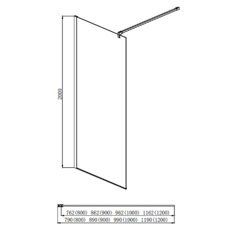 Душевая перегородка Aquatek 80 AQ WIW 08020BL