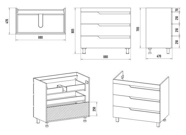 Тумба с раковиной Misty Софт 90 УТ000015031