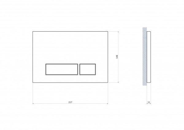 Кнопка Cersanit TORRO хром матовый сталь антивандальная P-BU-TOR/Cm/St