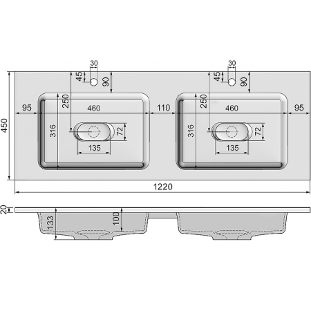Раковина Jorno Modul 100 Mol.08.120/W
