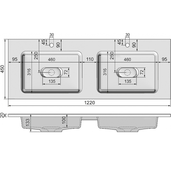 Раковина Jorno Modul 100 Mol.08.120/W