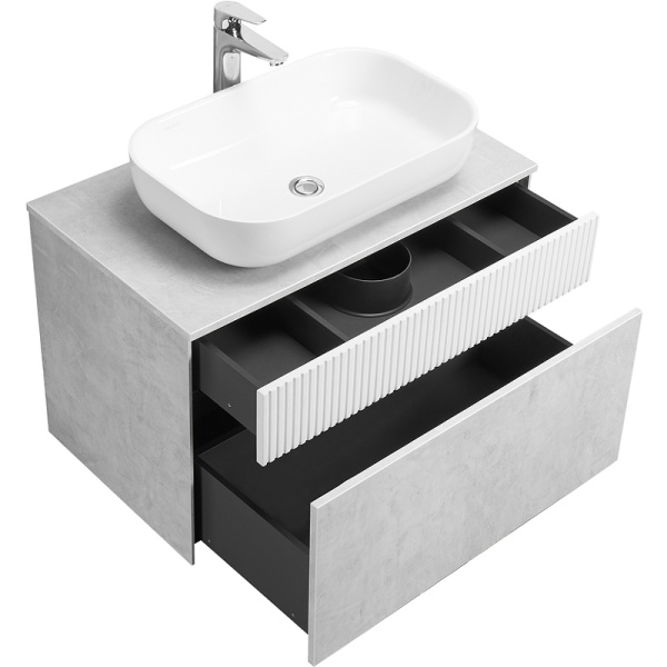 Тумба с раковиной Aquaton Марбл 80 слэйт 1A2762K4MH4C0