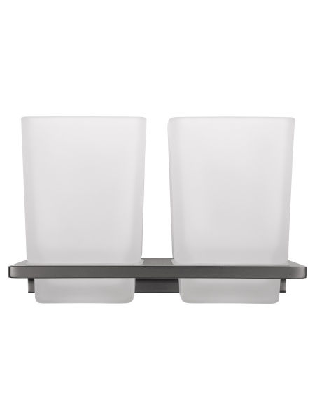 Два стакана для зубных щеток с держателем WONZON & WOGHAND ECLIPSE, темный графит WW-9128-GM