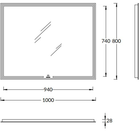 Зеркало (100х80) Kerama Marazzi Mio MIO.mi.100\WHT