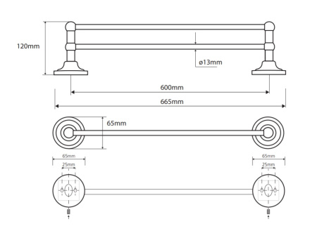 Двойной держатель полотенца Bemeta Retro 144304052