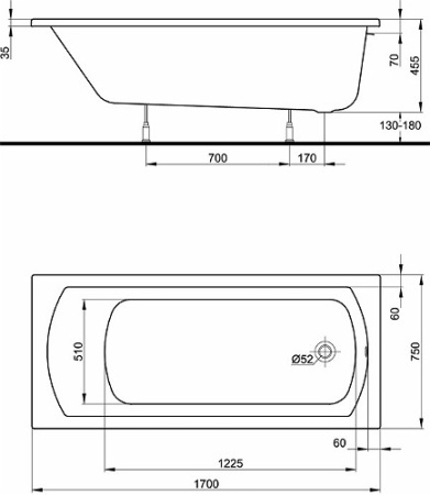 Ванна прямоугольная Kolo Perfekt XWP1070000