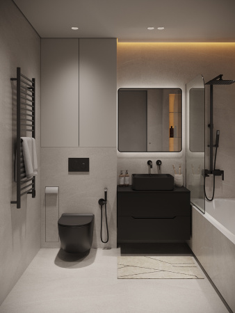 Душевая система смеситель с изливом Agger Great A2893344 черный