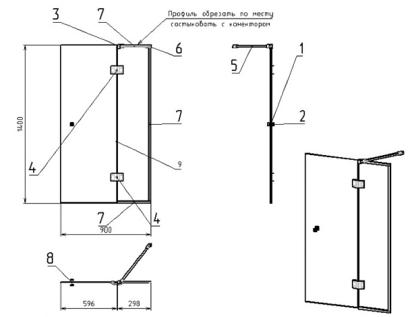 Шторка на ванну Bravat Alfa (140х90) BG090.1400BM