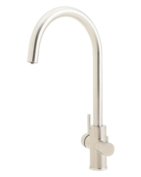 Смеситель для кухни однорычажный с каналом для питьевой воды Agger Zest A0700733 никель