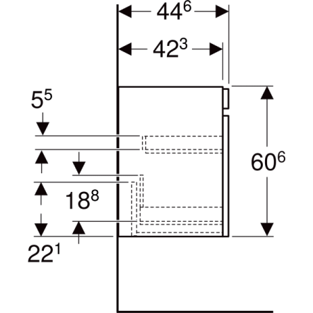 Тумба под раковинуGeberit Renova Plan 501.910.JK.1
