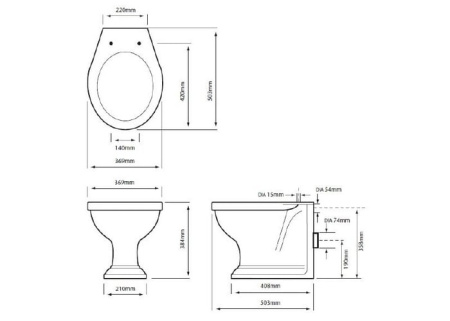 Унитаз приставной Kerasan Retro 101601 без сиденья
