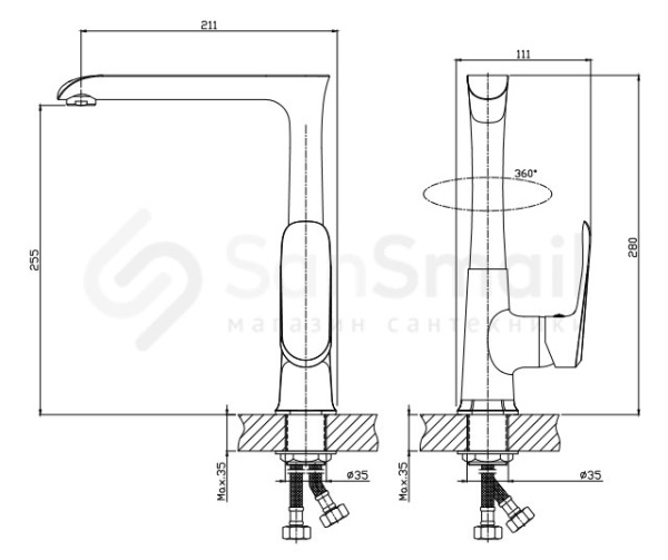 Смеситель для кухни Koller Pool Aqua AQ0500