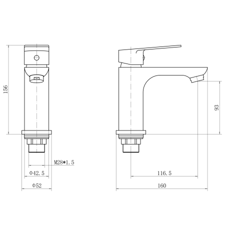 Смеситель для раковины PLStart (PD10015)