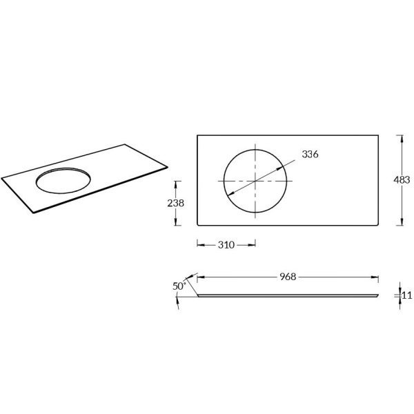 Столешница под раковину Kerama Marazzi Cono Onice CO2.1.VT279\97