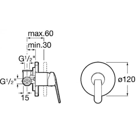 Смеситель для душа Roca Victoria 5A2225C00