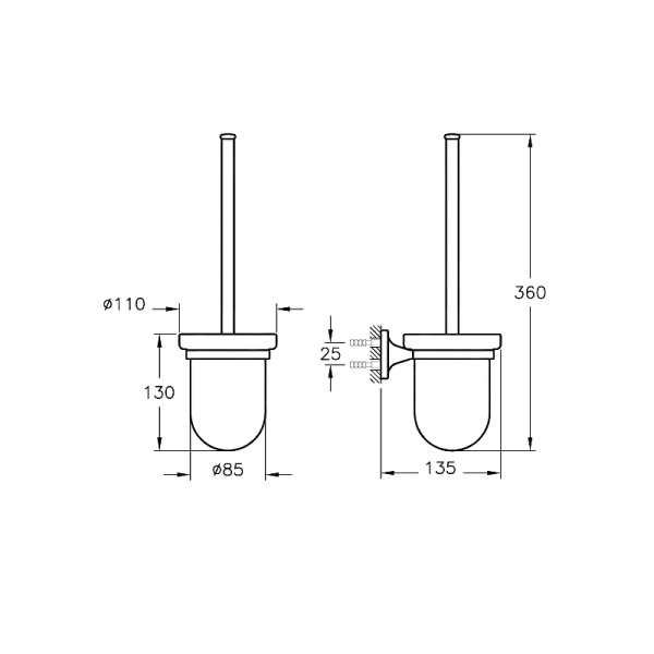 Держатель ершика Vitra Marin A44948, цвет хром
