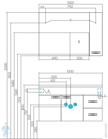 Тумба с раковиной Aquaton Диор 100 1A1677K3DR010