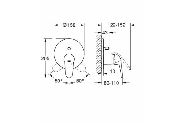 Однорычажный смеситель для ванны GROHE Eurostyle New 24047 LS3 (24047LS3) белая луна
