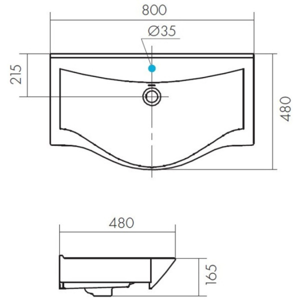 Раковина 80x48 Aquaton Беверли 1WH302422