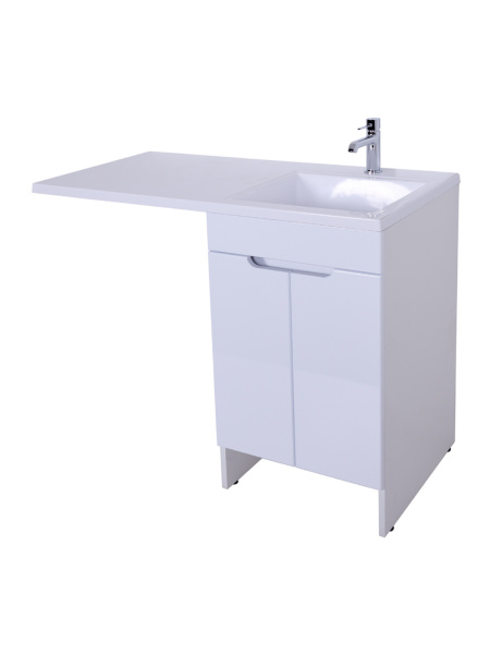 Тумба напольная с правой раковиной под стиральную машину Orange Kandy OPKD-120TUW+RAR белый