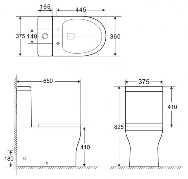 Унитаз напольный безободковый BelBagno ANCONA BB1224CPR-P