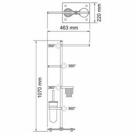 Туалетный ершик комбинированный напольный WasserKRAFT K-1248