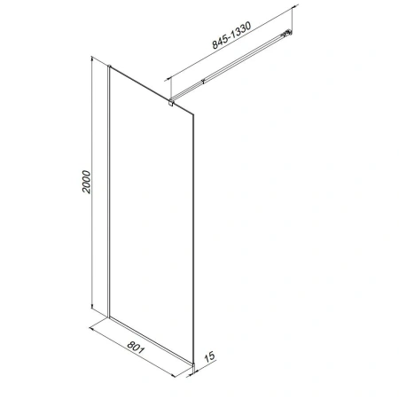 Душевая перегородка 80 см Am.Pm Func W84WI-80-F1-MTE хром