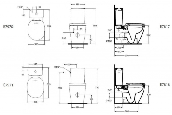 Бачок для унитаза Ideal Standard Connect E797101 Бачок для унитаза Ideal Standard Connect E797101