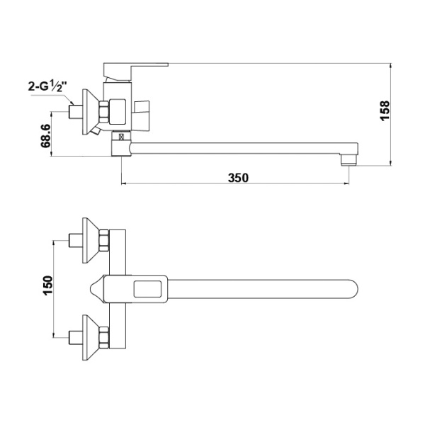 Смесители для ванны и душа Timo Sahara 2205YCR chrome