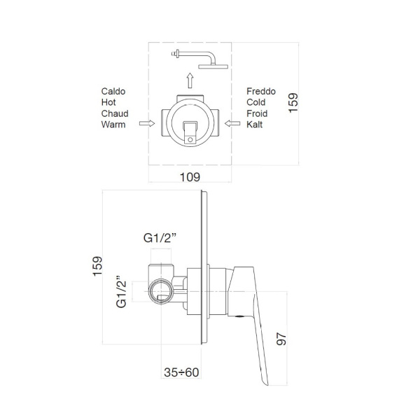 Смеситель для душа встраиваемый Webert Sax Evolution SE880101740, белый Смеситель для душа встраиваемый Webert Sax Evolution SE880101740, белый